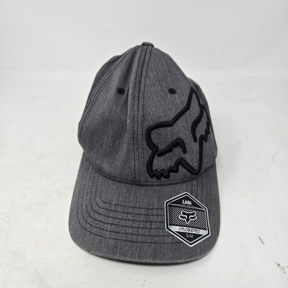 Fox Racing Flexfit Hat Lids Exclusive Charcoal Grey Fox Head Logo Cap S/M